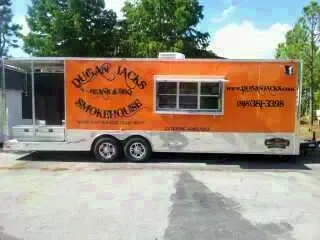 ORANGE 8.5X28 BBQ CONCESSION TRAILER