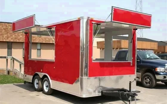 14FT RED TANDEM 3500LB AXLE CONCESSION TRAILER