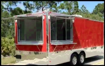 Red 18FT Concession Trailer w/Electrical Package