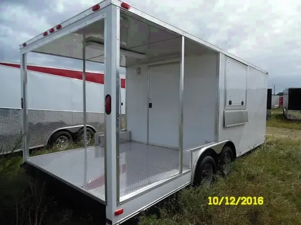 20ft White BBQ Concession Trailer