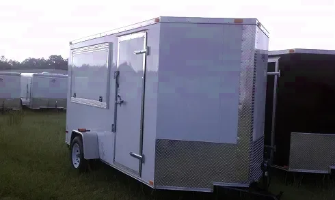 12ft Single Axle White Concession Trailer