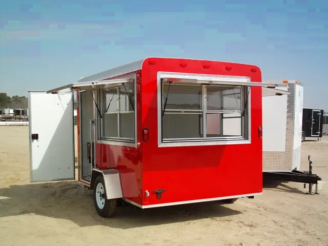 10ft Concession Trailer RED w/3 Concession Windows