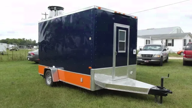 12FT SA Concession Trailer Blue and Orange