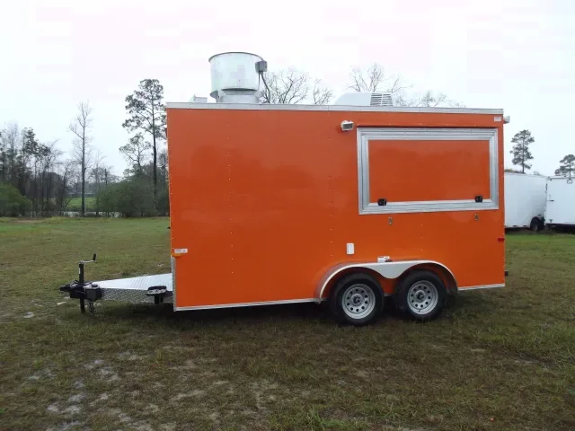 Orange 14ft Concession Trailer - Sinks - A/C - Electrical