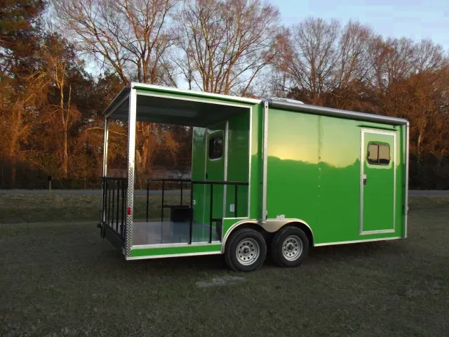 18ft Green BBQ Cooking Competition Trailer