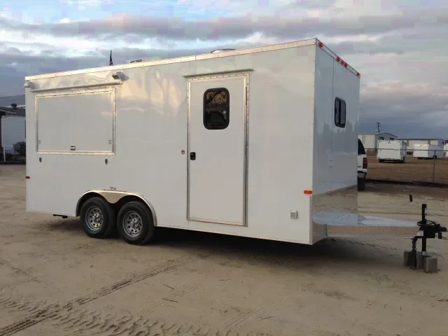 18ft White Concession Trailer  - Sinks - Electrical