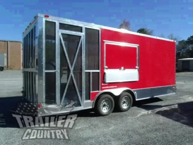 2026 8.5X20 V NOSE ENCLOSED CARGO CONCESSION VENDING TRAILER W/ PORCH