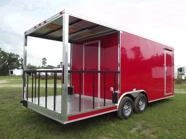 20ft Red BBQ Trailer w/V-nose