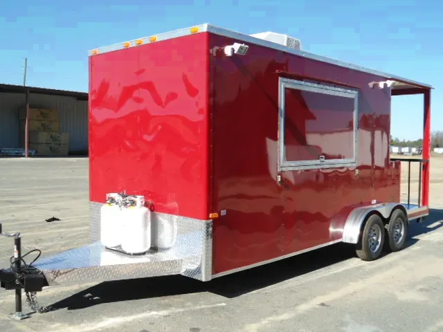 RED  20FT BBQ CONCESSION TRAILER