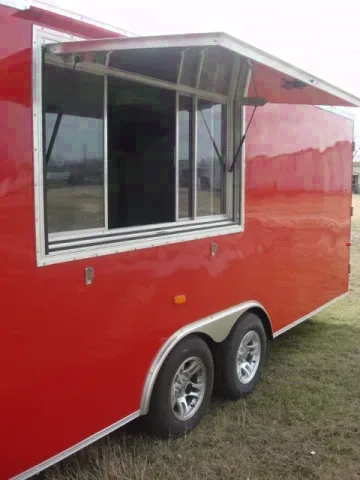 Red 20ft Concession Trailer w/Insulated Walls and Ceiling