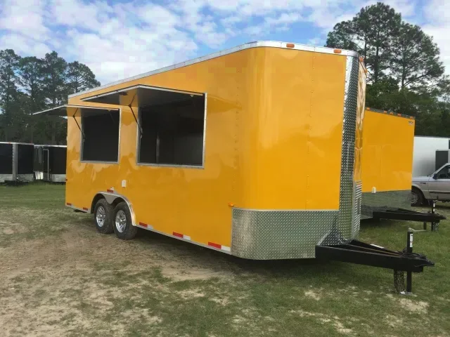 Yellow 20ft Concession Trailer w/Finished Interior