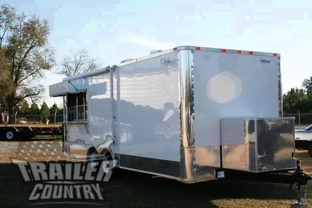 2026 New Heavy Duty Model 8.5 x 22 Tandem Axle, Enclosed Food Vending Concession BBQ Trailer w/ Bathroom Package.