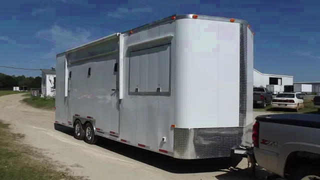 24ft White Stage Trailer w/ Electrical Package