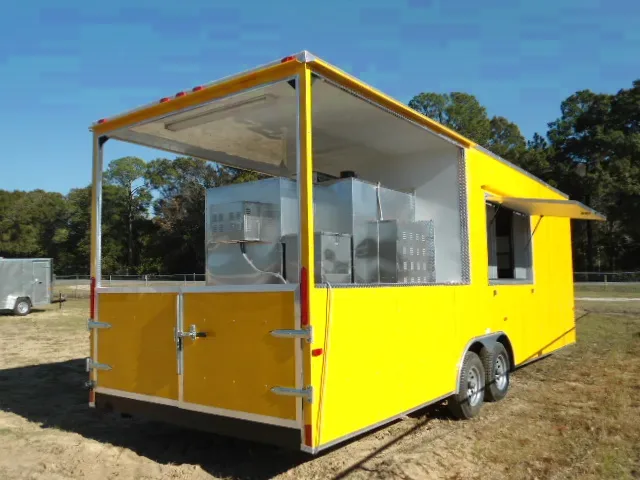 24FT - YELLOW - BBQ SMOKER TRAILER