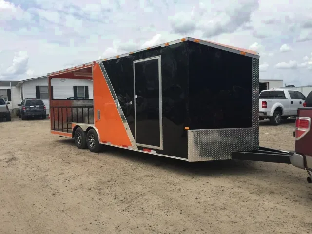 Black and Orange 24ft BBQ Concession Trailer