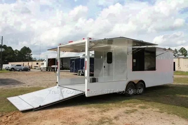 2026 New 8.5x26 Enclosed Concession/Food Vending Cargo Trailer w/ Rear Cooking Area