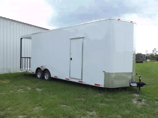 26ft White BBQ Concession Trailer w/Porch