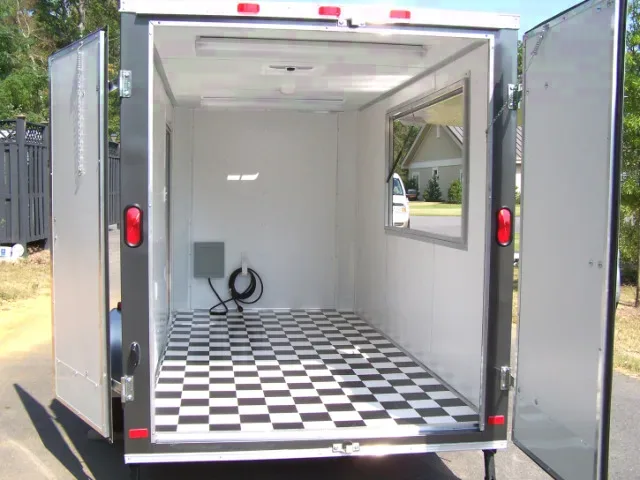 12ft SA Black Flat Front Concession Trailer