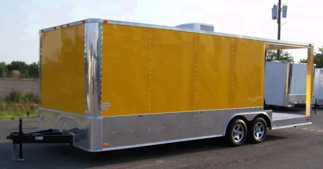 24ft TA Yellow BBQ Concession Trailer w/Porch