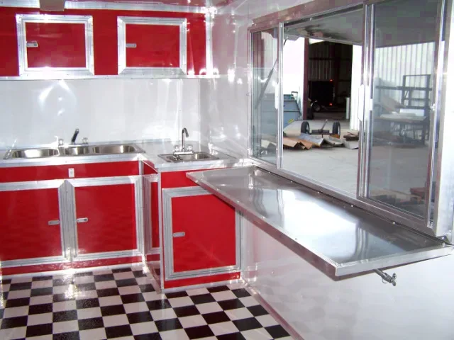 Red 24ft BBQ Trailer with Porch