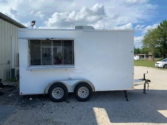 BP 14ft White TA Concession Trailer