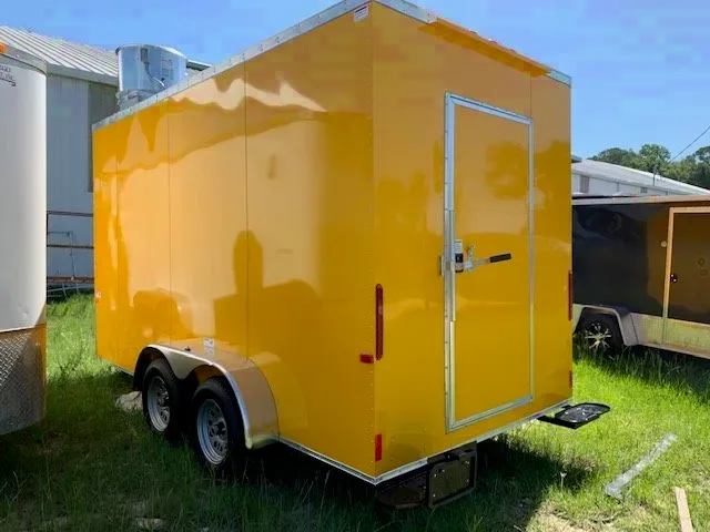 Yellow 16ft TA Flat Front Concession Trailer
