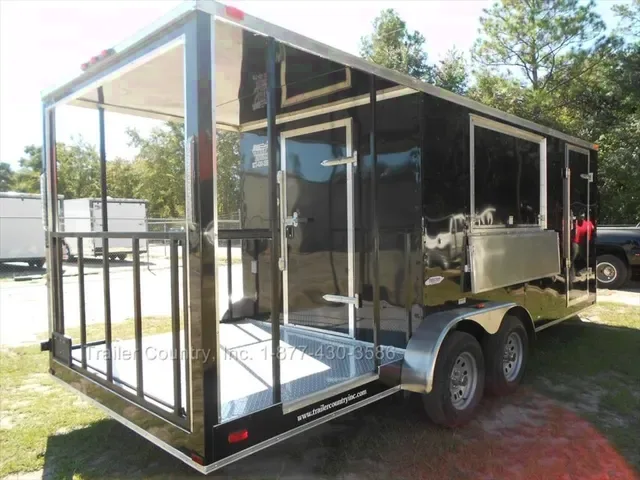 2026 New 7 x 20 Tandem Axle, Enclosed Concession/Food Vending Cargo Trailer with Porch