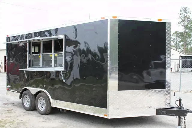 2026 NEW 8.5x16 Concession W/ 7FT Hood, Griddle, 5 Burner Range, Deep Fryer & MORE