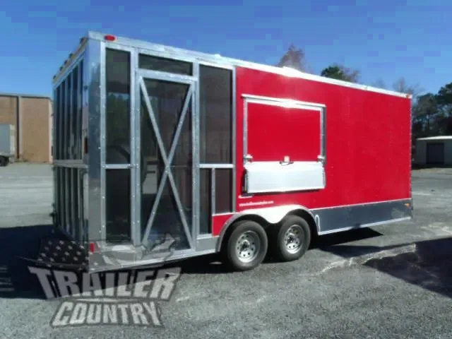 2026 8.5X20 V NOSE ENCLOSED CARGO CONCESSION VENDING TRAILER W/ PORCH