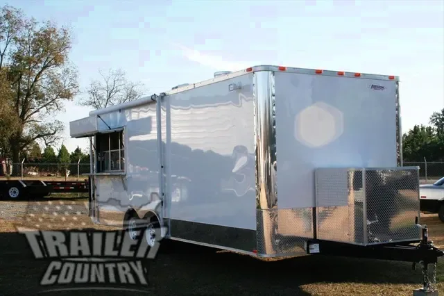 2026 New Heavy Duty Model 8.5 x 22 Tandem Axle, Enclosed Food Vending Concession BBQ Trailer w/ Bathroom Package.