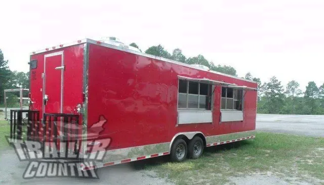 2026 NEW Heavy Duty Model 8.5 x 28 Tandem Axle, V-Nosed Enclosed Concession Food Trlr