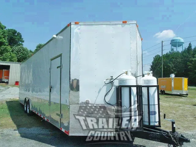 2026 NEW 8.5 x 30 Tandem Axle, V-Nosed Enclosed Food Vending Concession BBQ Trailer