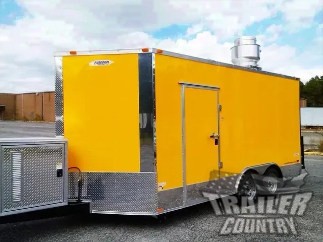 2026 NEW 8.5 X 16' V-NOSED ENCLOSED MOBILE KITCHEN VENDING TRAILER LOADED W/ OPTIONS & EQUIPMENT