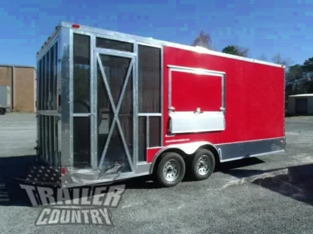 2026 8.5X20 V NOSE ENCLOSED CARGO CONCESSION VENDING TRAILER W/ PORCH