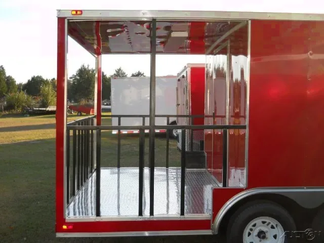 Red 20ft BBQ Concession Trailer w/Porch