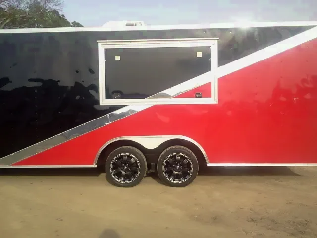 Black and Red 24ft Flat Front Concession