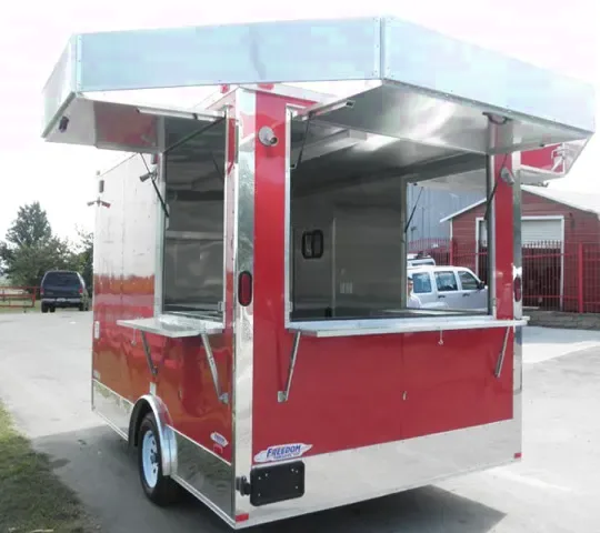 10ft concession trailer red 3 concession windows