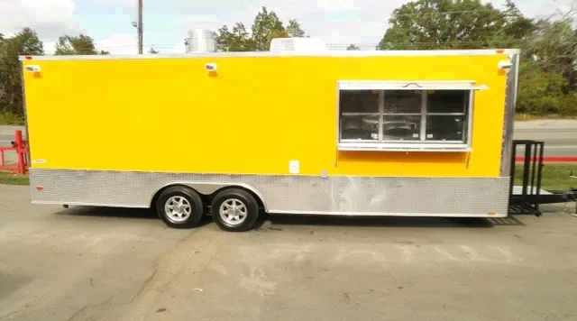 22ft YELLOW CONCESSION TRAILER W/INSULATED WALLS AND CEILING