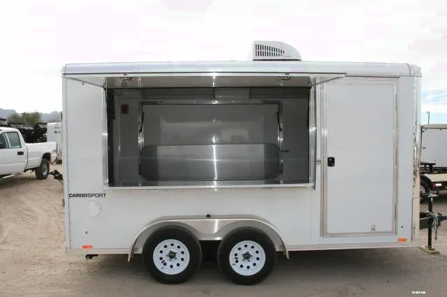 14ft White Concession Trailer With A/C