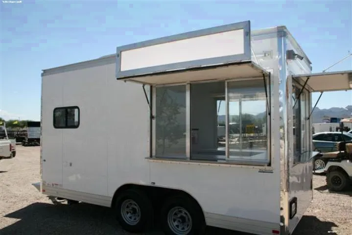 White 16ft Concession Trailer w/Sink Package