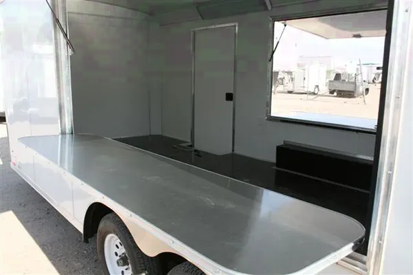 Concession Trailer 20ft White Flat Front