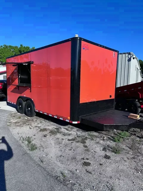 8.5 x 18 Nationcraft Concession Trailer Orange with Blackout Package