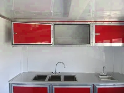 16ft Red Concession Trailer with 2 Serving Windows