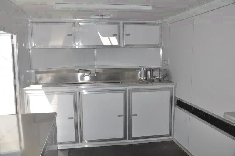 White Flat Front 16ft Concession Trailer with A/C