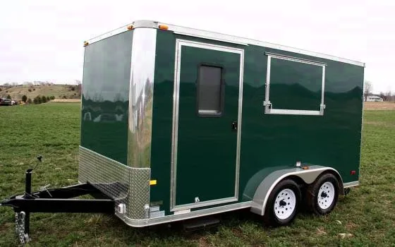 14FT GREEN CONCESSION TRAILER