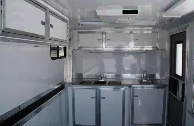 White 14ft Concession Trailer w/ Dutch Rear Doors