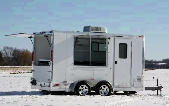 WHITE 14FT CONCESSION TRAILER TANDEM 3500LB AXLES