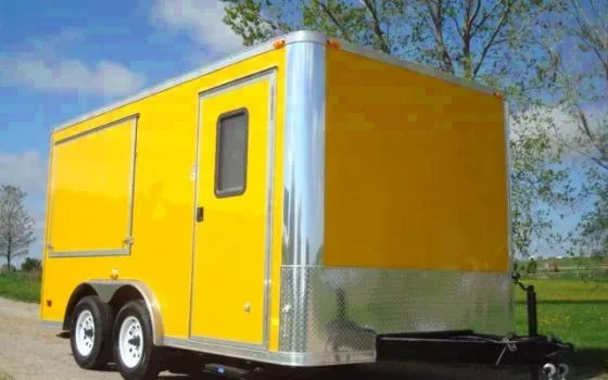 14FT YELLOW CONCESSION TRAILER W/3 CONCESSION WINDOWS