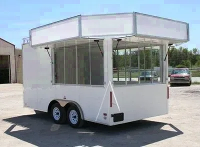 14FT CONCESSION TRAILER WHITE /MARQUEE WINDOWS