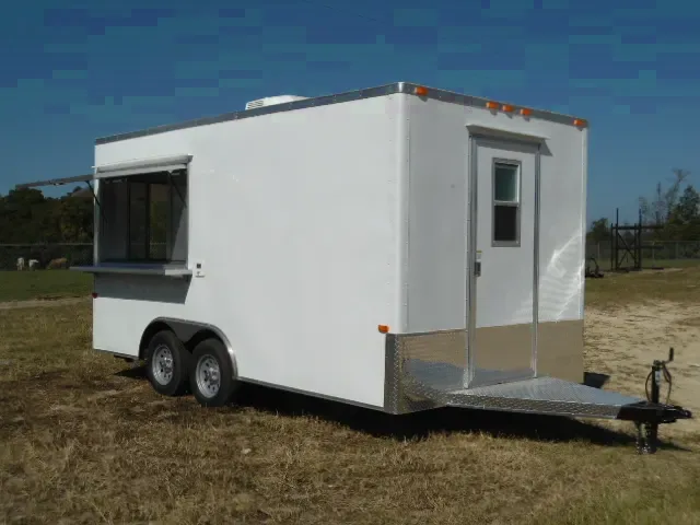 WHITE BUMPER PULL 16FT CONCESSION TRAILER